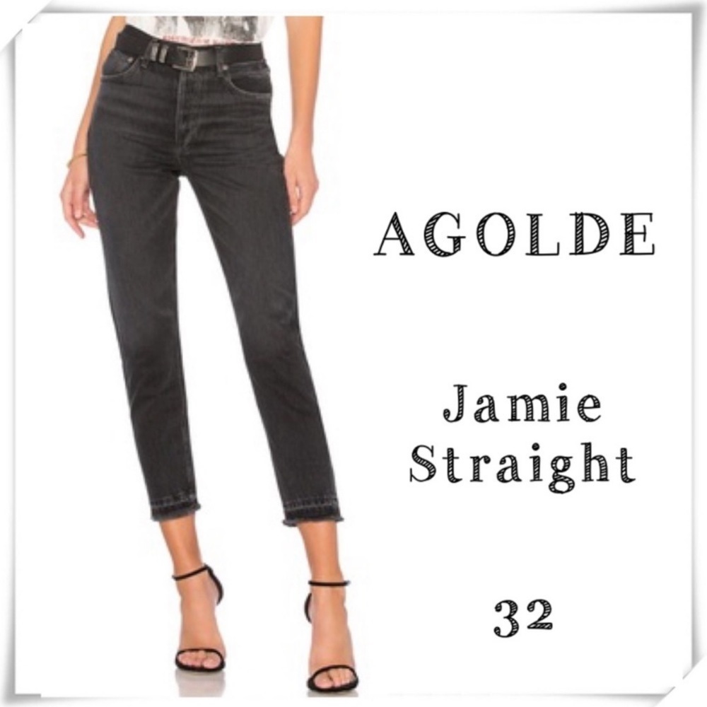 AGOLDE Jamie Straight Jeans in Void Black Style#A077-842